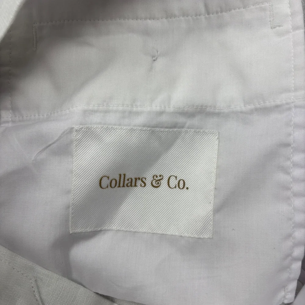 Collars & Co. Linen Trousers Mens 38x32 Amalfi White Side Adjusters Beach Summer